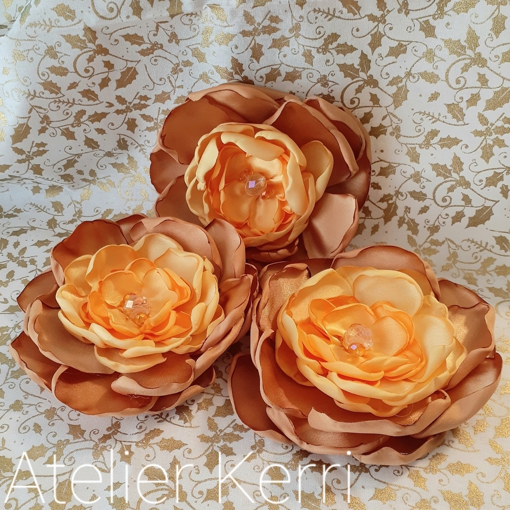 3pc Hello Fall Satin Flower Set - Picture 2 of 4